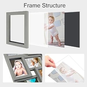 HELLO LAURA Picture Frames Collage Wall Decor - 24 Opening Collage Picture Frames for Wall Hanging Photo Collage Frame 4x6 Large Picture Frame for Home Living Room - Grey HELLO LAURA Picture Frames Collage Wall Decor 24 Opening Collage Picture Frames for Wall Hanging Photo Collage Frame 4×6 Large Picture Frame for Home Living Room Grey