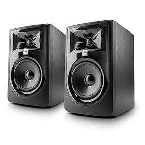 JBL Professional 305P MkII 5-Inch 2-Way Powered, Active Monitor Speakers for Near Field Music Production, Studio Monitor, Desktop Computer, Hi-Fi Audio. Sold as Pair, Black