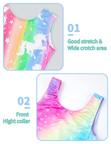 nymphperi 2 packs gymnastics leotard for girls sparkle biketards with shorts kids sleeveless unitard one-piece dancewear