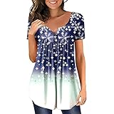 Long Pullover Frauen Pusteblume Damen top elegant Bluse Tunika Damen Longshirt Damen große größen Schnittmuster Damen Oberteile t-Shirt Damen Langarm Nachthemd Knopfleiste durchgehend schulterfrei