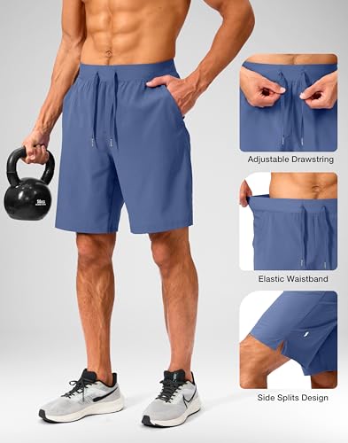 Image of Soothfeel Men's Running Shorts with Zipper Pockets 9 inch / 7 inch / 5 inch Quick Dry Eight Basketball Gym Workout Athletic Shorts