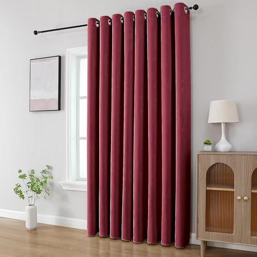 Image of Cortina 80-90% Blackout Solid Window Curtains 5 Feet Set of 2 - Thermal Insulated | Curtain for Living Room | Drapes for Bedroom | (5 Feet, Deep Wine /Burgundy)