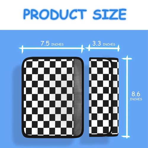 Image of YR Seat Belt Cover for Kids, Soft Comfort Seat Belt Cushion for Children, Cute Cartoon Pattern Car Seat Belt Pads Cover for Girls and Boys, 1 Pack (Checkerboard Pattern)