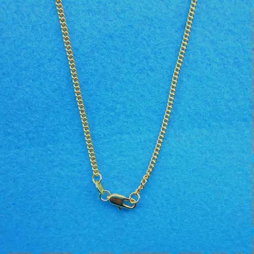 1X Venta al por Mayor de Joyas de Oro de 18 Quilates, Collares de Cadena Plana, Colgantes, 18