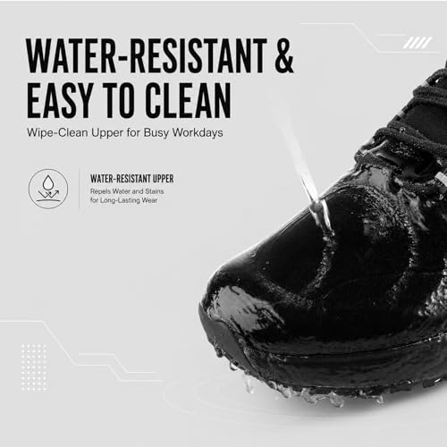 Image of Non Slip Work Shoes for Men Slip on Waterproof Kitchen Chef Restaurant Walking Sneakers Comfortable Food Service Working Footwear Leather Nursing Shoe