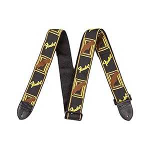 Fender Guitar Strap Monogrammed 2” Black/Light Grey/Dark Grey
