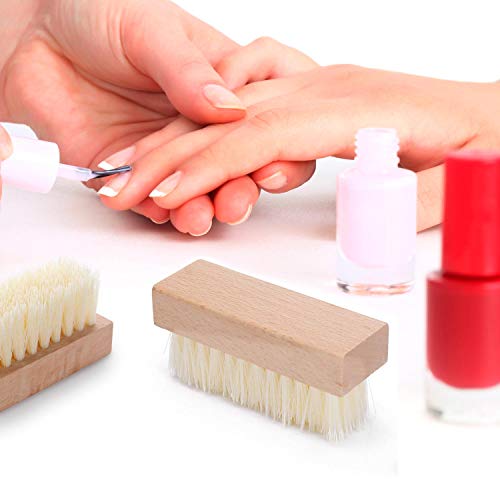4 Pieces Non-Slip Wooden Hand Nail Scrub Brush for Toes and Nails Cleaning - Image 5