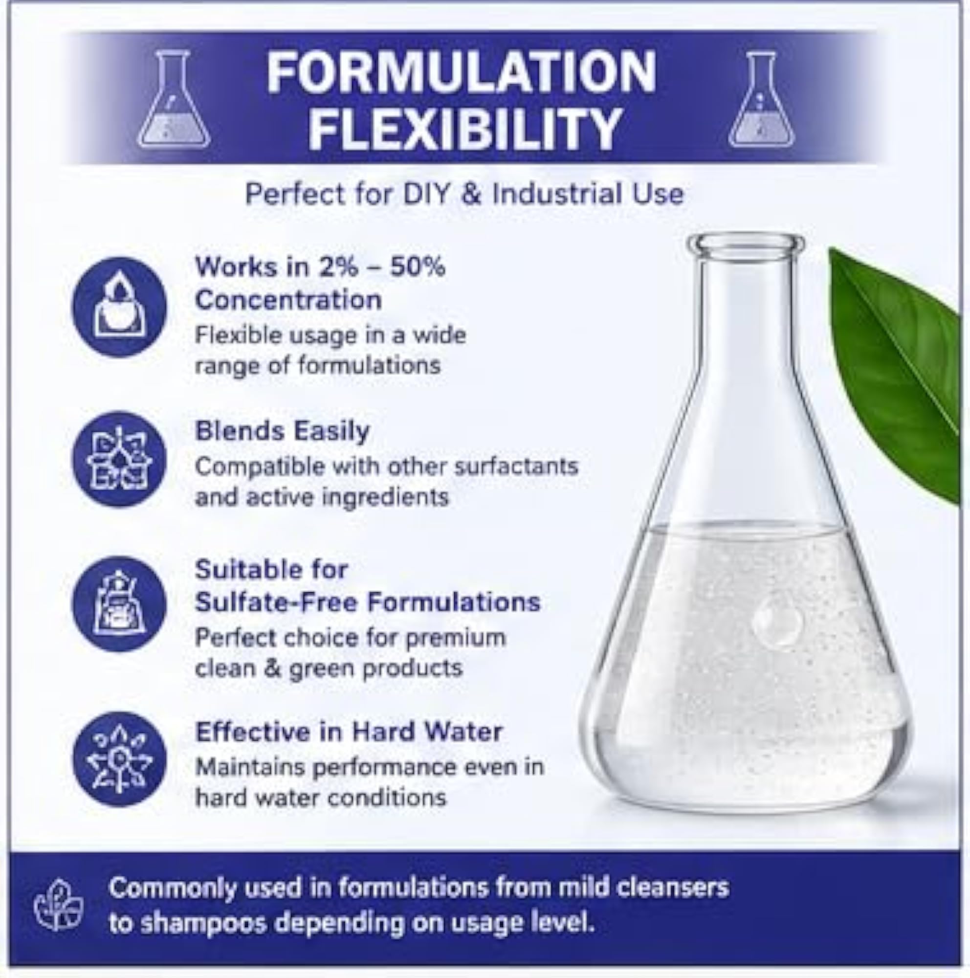Coco Glucoside Plant-Based Cleansing Agent, Cosmetic Grade