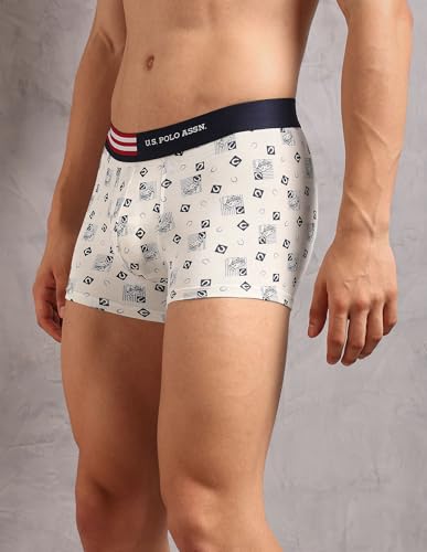 Image of U.S. Polo ASSN. Men's OET20 Printed Low Rise Underwear Trunks - Pack of 3