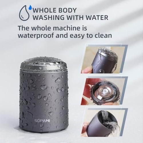 Image of SOPAMI Mini Shaver, Mini Electric Shavers for Men, Mini Electric Shaver, USB C Rechargeable Waterproof Electric Razor Trimmer
