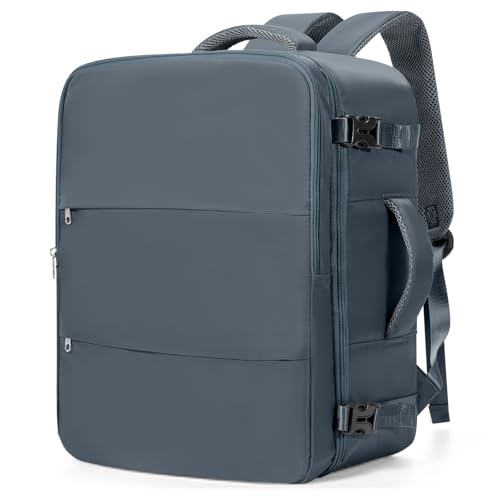 UPPACK Travel Backpack For Women Men Carry on Backpack Luggage Flight Approved Personal item Travel Bag Essentials Mochila de viaje Laptop College Backpack Large Grey blue