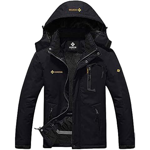 GEMYSE Men's Mountain Waterproof Ski Snow Jacket Winter Windproof Rain Jacket (Black,Medium) Cover