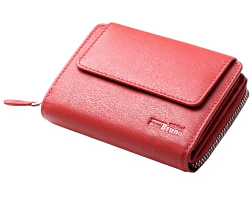 Portefeuille pour femme en cuir rouge 6010 grand rangement de cartes
