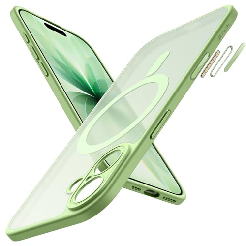 Image of JETech Magnetic Case for iPhone 17 6.3-Inch Compatible with MagSafe, Shockproof Slim Phone Cover with Built-in Camera Control Button, Matte Translucent Back (Sage)