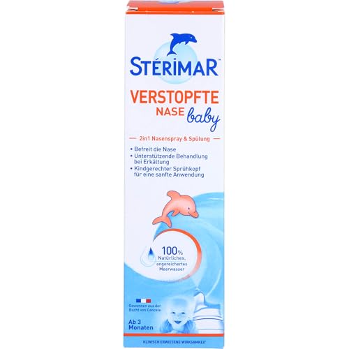 Stérimar Meerwasser Nasenspray 100% natürliches Meerwasser 2 in 1 Spray und Spülung für Babys und Kinder ab 3 Monaten 100 ml