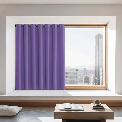 NICETOWN Blackout Curtains 72 inches Long, Grommet Privacy Window Treatment Thermal Insulated Room Darkening Sliding Glass Door Drape for Bedroom Living Room, 1 Panel, W100 x L72, Lilac Purple
