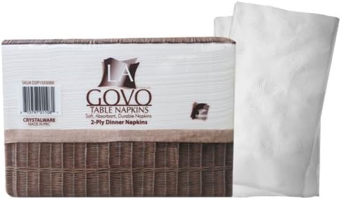 Lagovo by crystalware D2P135000 Tabl Dinner Napkins, Individually Packed, 2-Ply (135/Pack, 20 Packs/Case) (Pack of 2700)