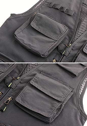 Image of Hbufnha Outdoor Fishing Hunting Vest Multi Pockets Work Cargo Jacket