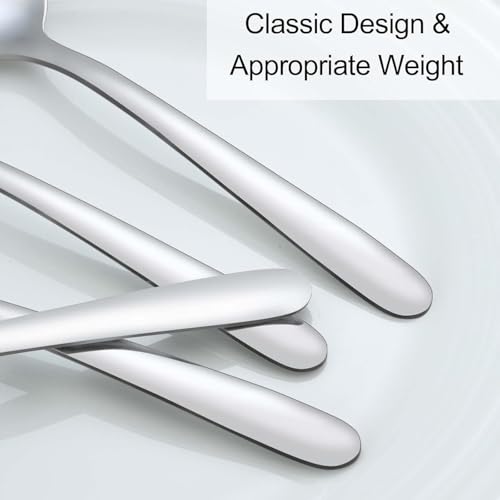 Image of ikis - Stainless Steel Medium Dinner /Table Spoon Set - Set of 6 / Stainless Steel Teaspoons, Spoon