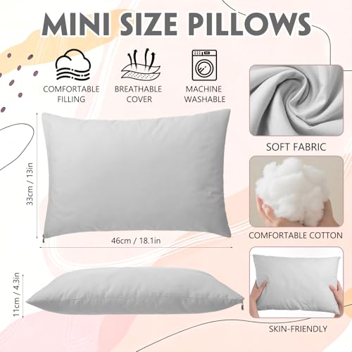 Image of Kigley 6 Pack Mini Pillows Bulk Small Pillows 18 inchx13 inch Soft Travel Nap Pillow for Daycare Nap Time Pet Neck Lumbar