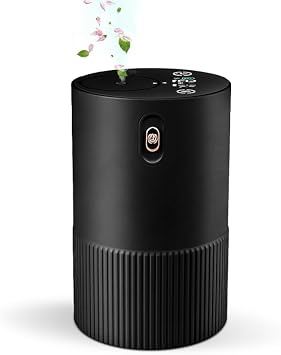 Waterless Diffuser for Essential Oil, Smart Car Air Freshener Diffuser, Scent Diffuser with Timer & 4 Mist Levels for Home, Room, Car, Office - Black