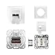 ProfiPatch Netzwerkdose LAN Dose Cat6A 500MHz Unterputz 2X RJ45 Port Anschluss Oben/unten POE CAT7,CAT6A,CAT6,CAT5 geschirmt weiß