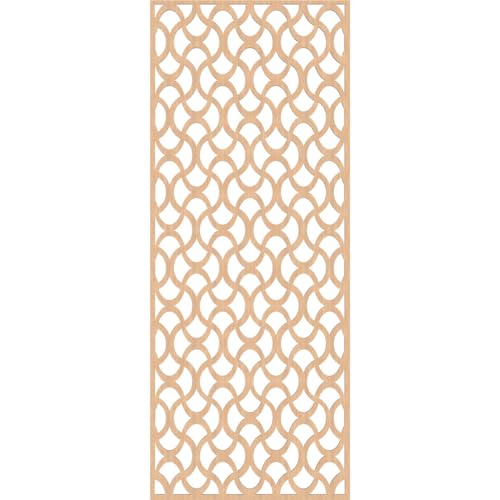 Image of 31 3 /8 inchW x 79 3 /8 inchH x 3 /8 inchT Resort Decorative Fretwork Wood Wall Panels, Hickory