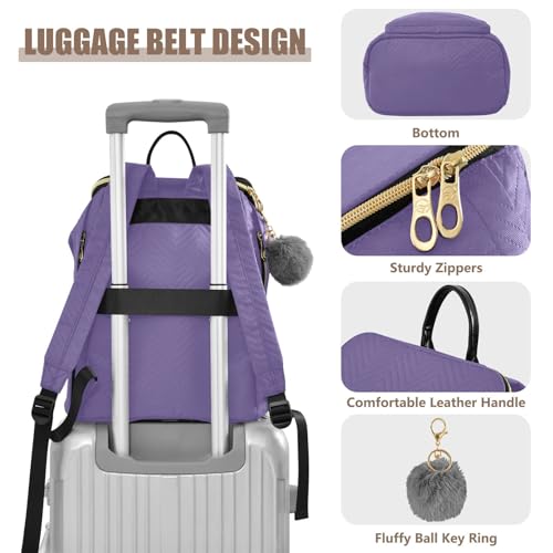 Mochila antirrobo mujer cómoda Violet estilo casual para diario 4