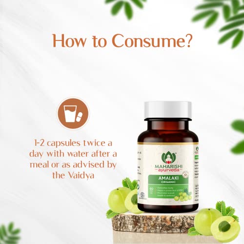 Image of Maharishi Ayurveda Organic Amalaki Tablet 700 MG | Amla Rasayana | Detoxifies Body | Rich In Vitamin C | Boosts Immunity | Improves Digestion (60 Capsules)