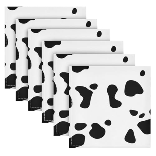 Servilletas de tela estampado vaca x6 50.5x50.5 cm miniatura 1