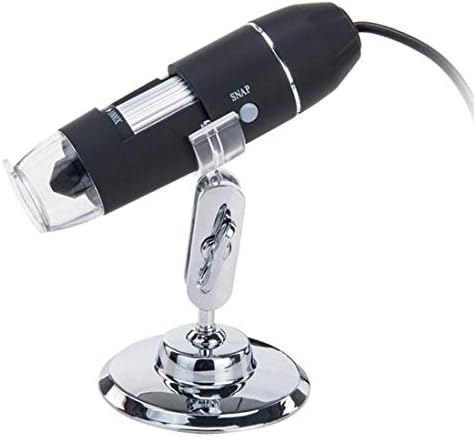 Realler USB Digital Electron Microscope 1000 Times 8 LED Lights PC Phones Black