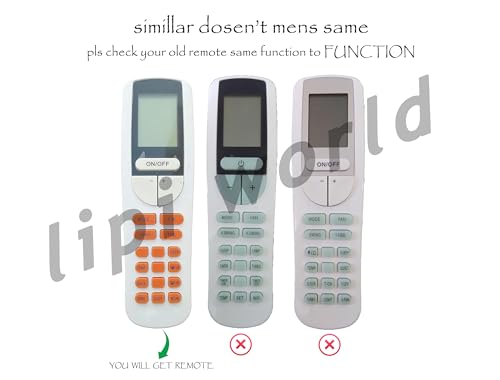 Image of LipiWorld YAA1FB1 AC Remote Control (Suitable /Replacement /Compatible Bluestar Split AC Old Remote Exactly Same Remote Will Only Work) Compatible for Bluestar AC Remote VE-133
