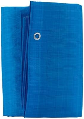 Calsak B1620 Lightweight Economical Tear Proof Blue Poly Tarp, 16' x 20'