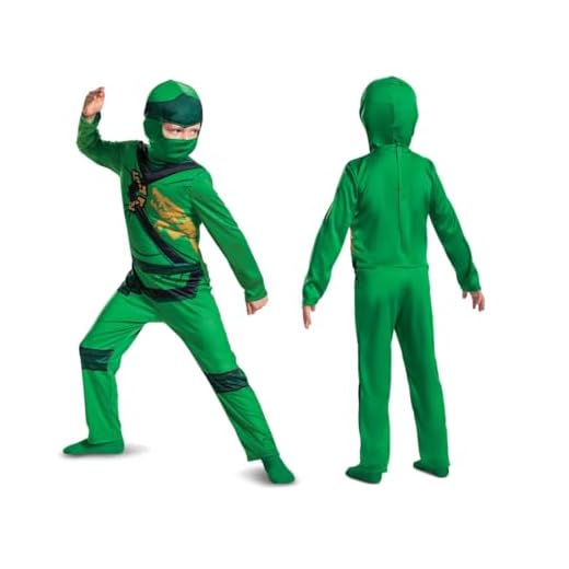 Disguise Disfraz Oficial lego Ninjago Disfraz Lloyd Ninjago Verde - Traje de Ninja - Talla M - Para Niños 6 a 8 Años