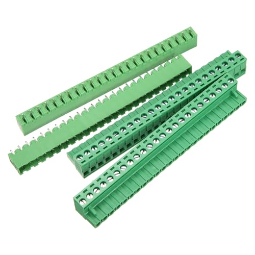 Image of sourcing map 2 Pcs 24 Pin 5.08mm Pitch PCB Mount Screw Terminal Block Connector Plug Socket Panel Mount Pluggable Type Connector 300V 20A for 24-12AWG Cable