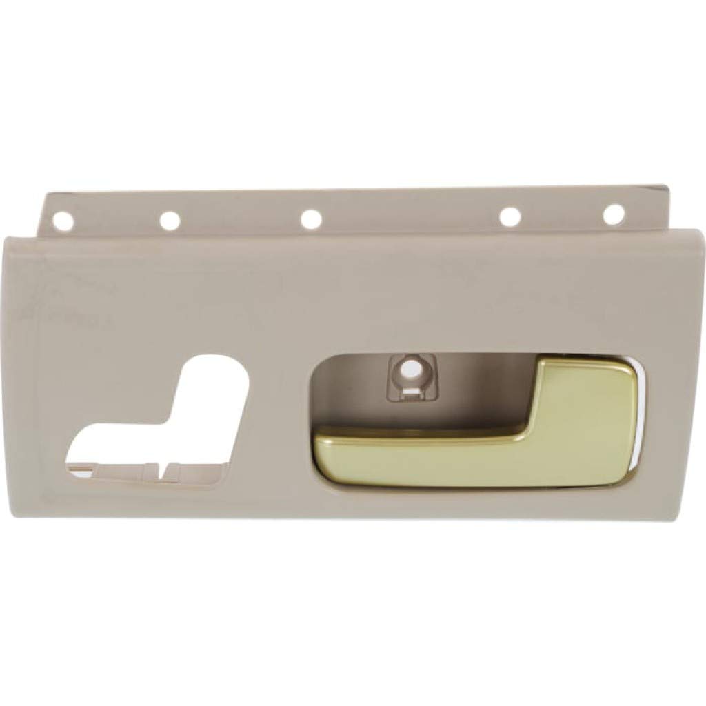 KarParts360 for Lincoln Town Car 2003-2011 Interior Door Handle Front, Passenger Side Beige Bezel with Chrome/Gold Lever | Trim:All Submodels