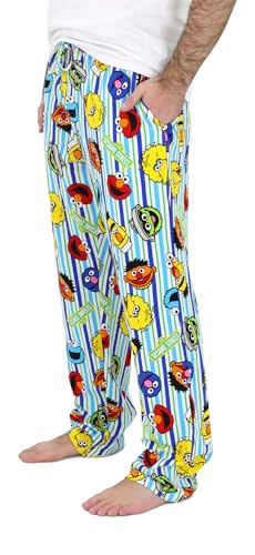 Sesame Street Jersey Knit Pj Lounge Pants Pajamas for Men - Elmo Cookie Monster Grover Big Bird Oscar Bert Ernie (Small-XL)2