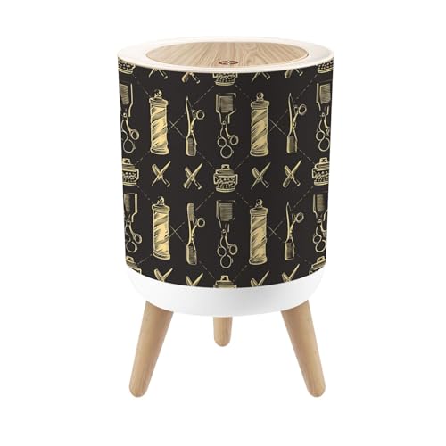 Pequeña caneca de basura redonda con tapa y patas 7L