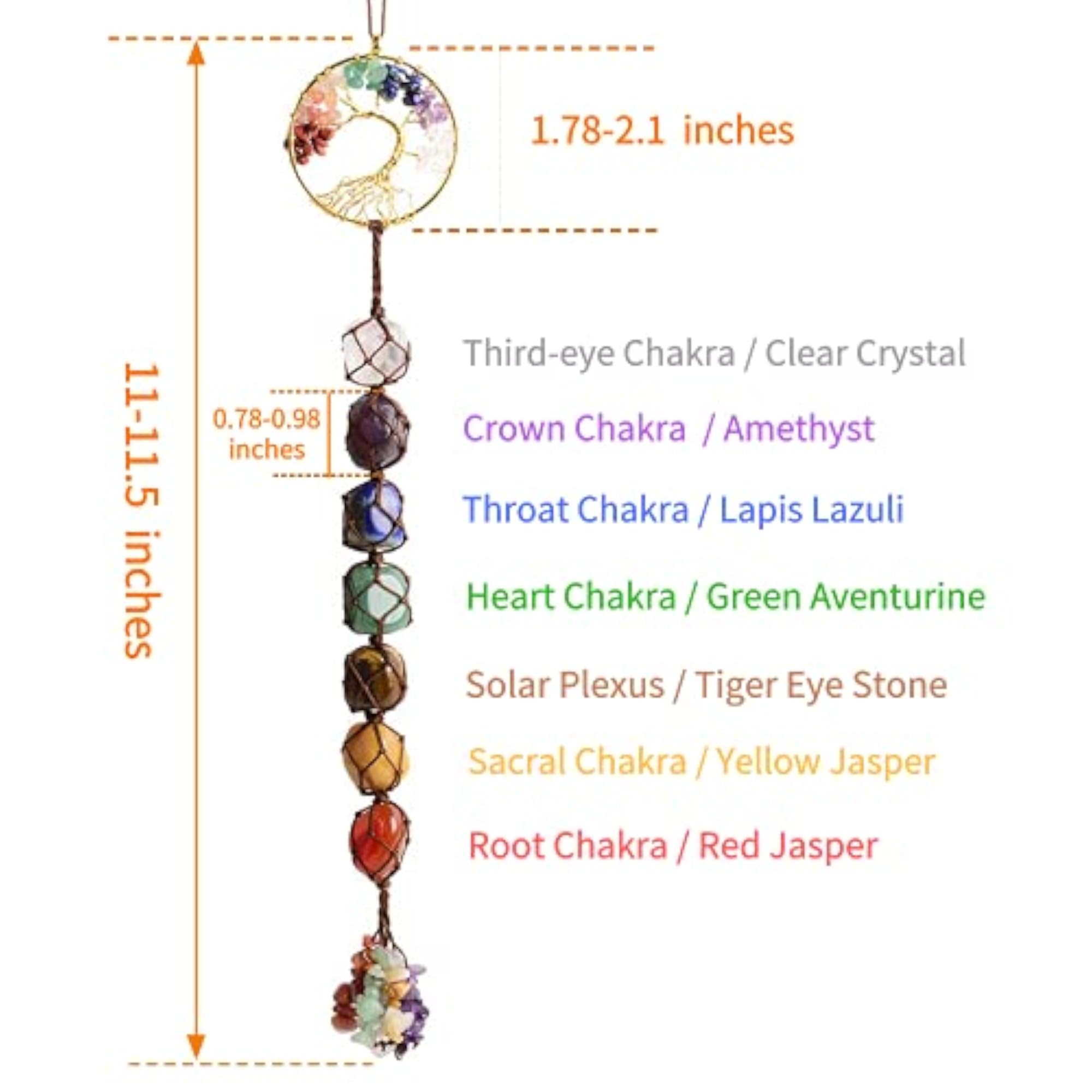 Chakra Stone Healing Tree of Life Wall Hanging