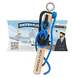 Knoten-Floh Knoten Übungsset Seemannsknoten XXL Kapitän – Knotentrainer aus Holz mit Klampe und Tauwerk, für Bootsführerschein SBF See & SBF Binnen, inkl. Knotentafel und Anleitung