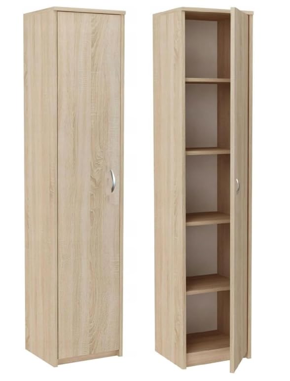 BDW – Armoire avec 5 Étagères – Meuble de Rangement de 40 cm L, 185 cm H, 35 cm P – Armoire Chambre Enfant, Dressing Chambre Adulte ou Salle de Bain – 1 Porte...