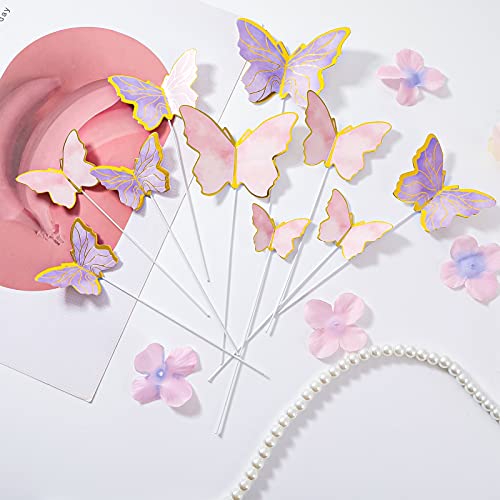 Popuppe 21 Pezzi Decorazione per Torta Farfalla