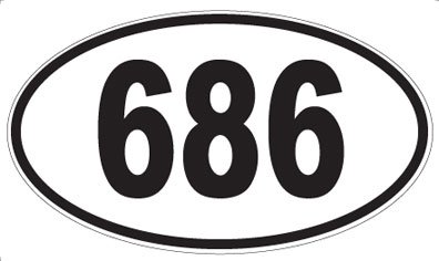 Amazon.com - Number 686 Oval Sticker