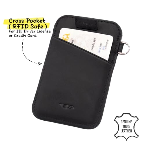 Image of POCKT Slim Card Holder Wallet For Men and Women - Minimalist Front Pocket Wallet Elastic Credit Card Holder Genuine Leather RFID Blocking Card Case Wallets | Smutch