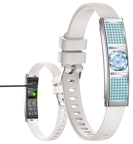 Diamond Smart Bracelet for Women Men Screen-Free Fitness...
