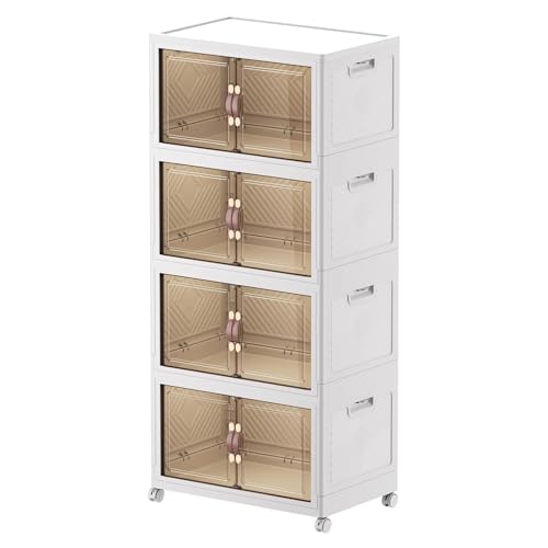 GAOXIAO Organizador de Almacenamiento de Cajones de Plástico, Cajonera Plastico Organizador Grandes, Torre de Almacenamiento con Ruedas para Oficina Hogar y Organización Width 45cm 2layer