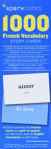 French Vocabulary SparkNotes Study Cards (Volume 9)