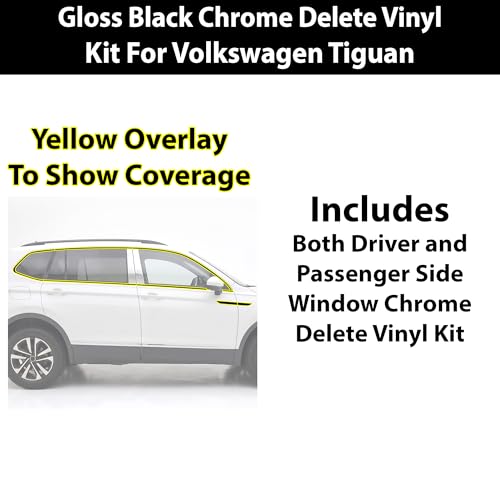 BOGAR TECH DESIGNS for Volkswagen Tiguan 2018-2024 Side Window Chrome Delete – Precut Vinyl Trim Overlay, Gloss Black Blackout Appearance by BOGAR TECH DESIGNS - Image 6