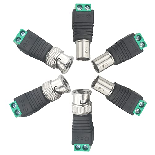 Wmycongcong 40 Pcs 2.1X5.5Mm Male Female Dc Power Adapter Connector Coaxial Camera Video Bnc Male Female Balun Connector For Coax Cat5 Cctv #TOP4