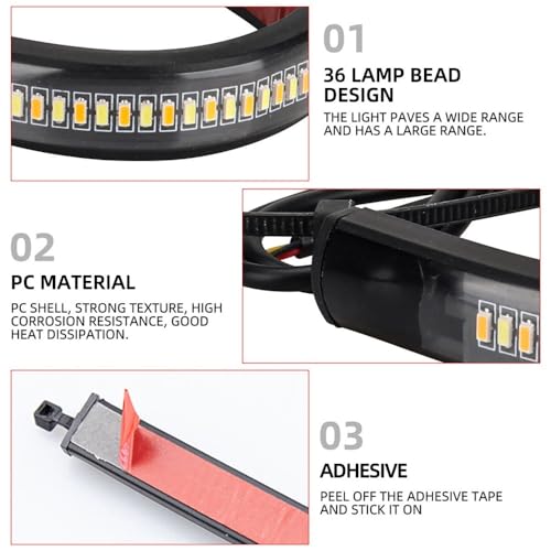 Luces de giro para motocicleta de 12V con anillo intermitente bicolor ámbar y blanco 4